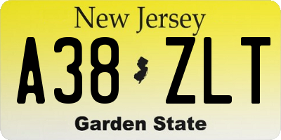 NJ license plate A38ZLT