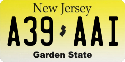 NJ license plate A39AAI