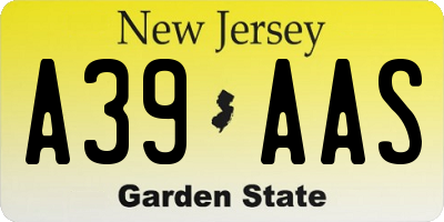 NJ license plate A39AAS
