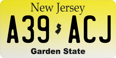 NJ license plate A39ACJ