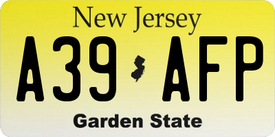 NJ license plate A39AFP