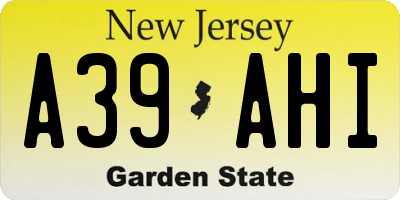 NJ license plate A39AHI