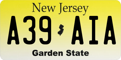 NJ license plate A39AIA