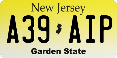 NJ license plate A39AIP