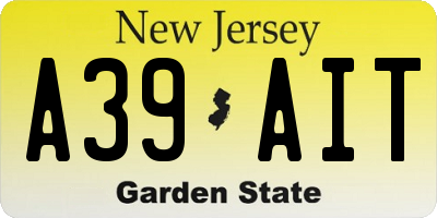 NJ license plate A39AIT