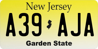 NJ license plate A39AJA