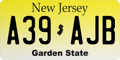 NJ license plate A39AJB