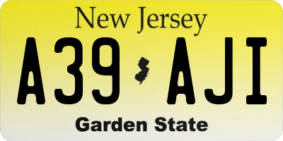 NJ license plate A39AJI