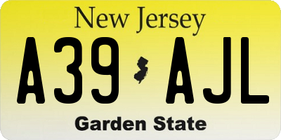 NJ license plate A39AJL