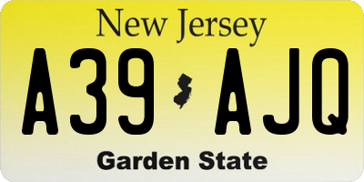 NJ license plate A39AJQ