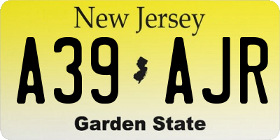 NJ license plate A39AJR