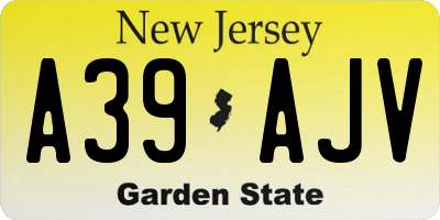 NJ license plate A39AJV