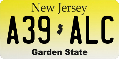 NJ license plate A39ALC