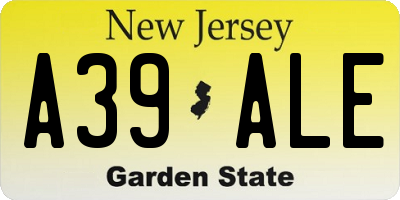NJ license plate A39ALE