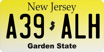 NJ license plate A39ALH