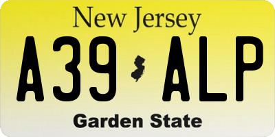 NJ license plate A39ALP