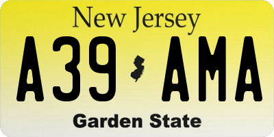NJ license plate A39AMA