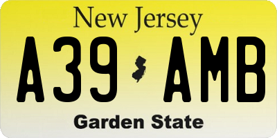 NJ license plate A39AMB