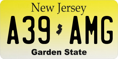 NJ license plate A39AMG