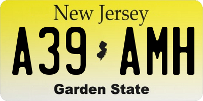 NJ license plate A39AMH