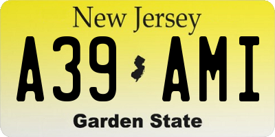 NJ license plate A39AMI