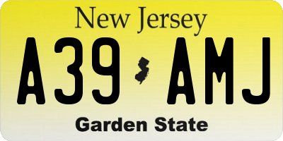 NJ license plate A39AMJ