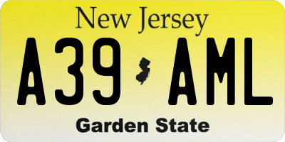NJ license plate A39AML