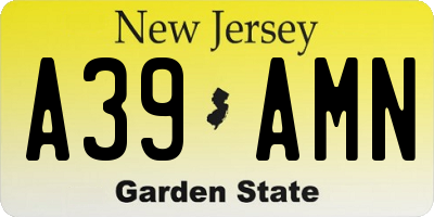 NJ license plate A39AMN