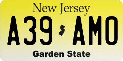 NJ license plate A39AMO