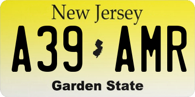 NJ license plate A39AMR