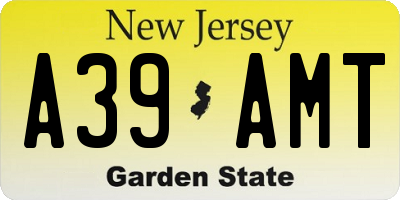 NJ license plate A39AMT