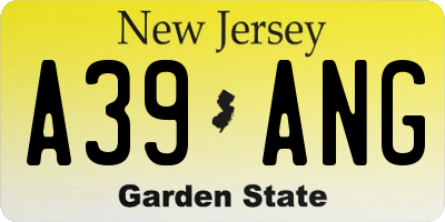 NJ license plate A39ANG