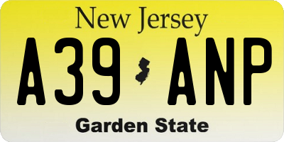 NJ license plate A39ANP