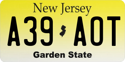 NJ license plate A39AOT