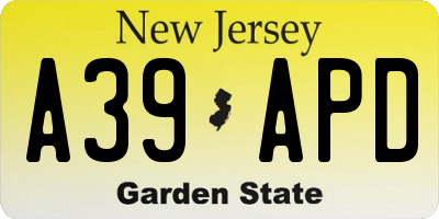 NJ license plate A39APD