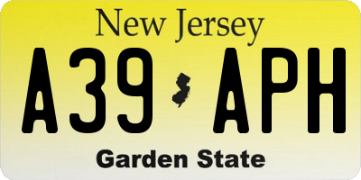 NJ license plate A39APH