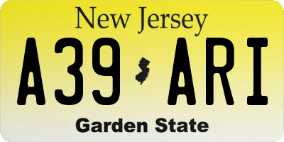 NJ license plate A39ARI
