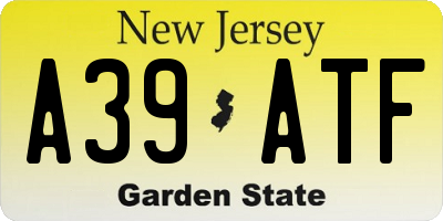 NJ license plate A39ATF