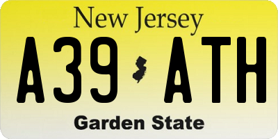 NJ license plate A39ATH