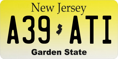 NJ license plate A39ATI