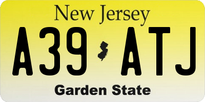 NJ license plate A39ATJ