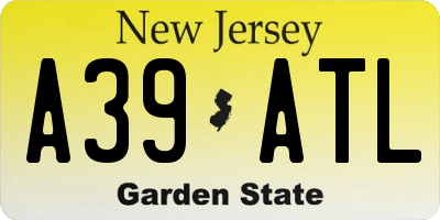 NJ license plate A39ATL