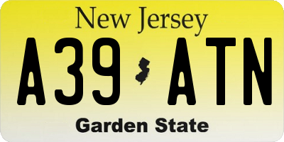 NJ license plate A39ATN