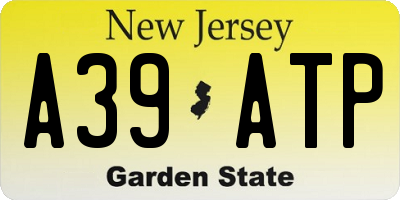 NJ license plate A39ATP