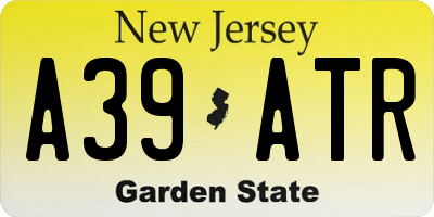 NJ license plate A39ATR