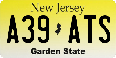 NJ license plate A39ATS