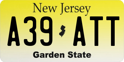 NJ license plate A39ATT