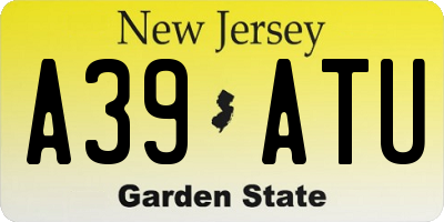 NJ license plate A39ATU