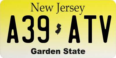 NJ license plate A39ATV