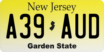 NJ license plate A39AUD